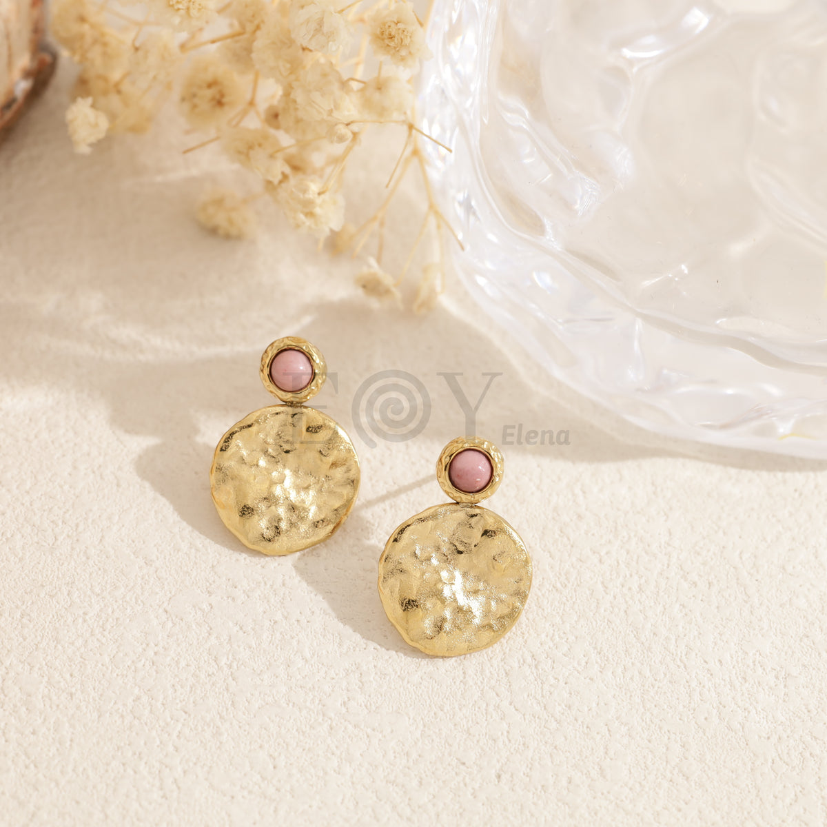 Pendientes chapa con piedra color