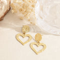 Pendientes corazón hueco acero