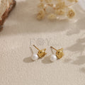 Pendientes gato con perla