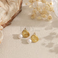 Pendientes de chapa texturizada y perla