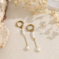 Pendientes de aro largos con perlas