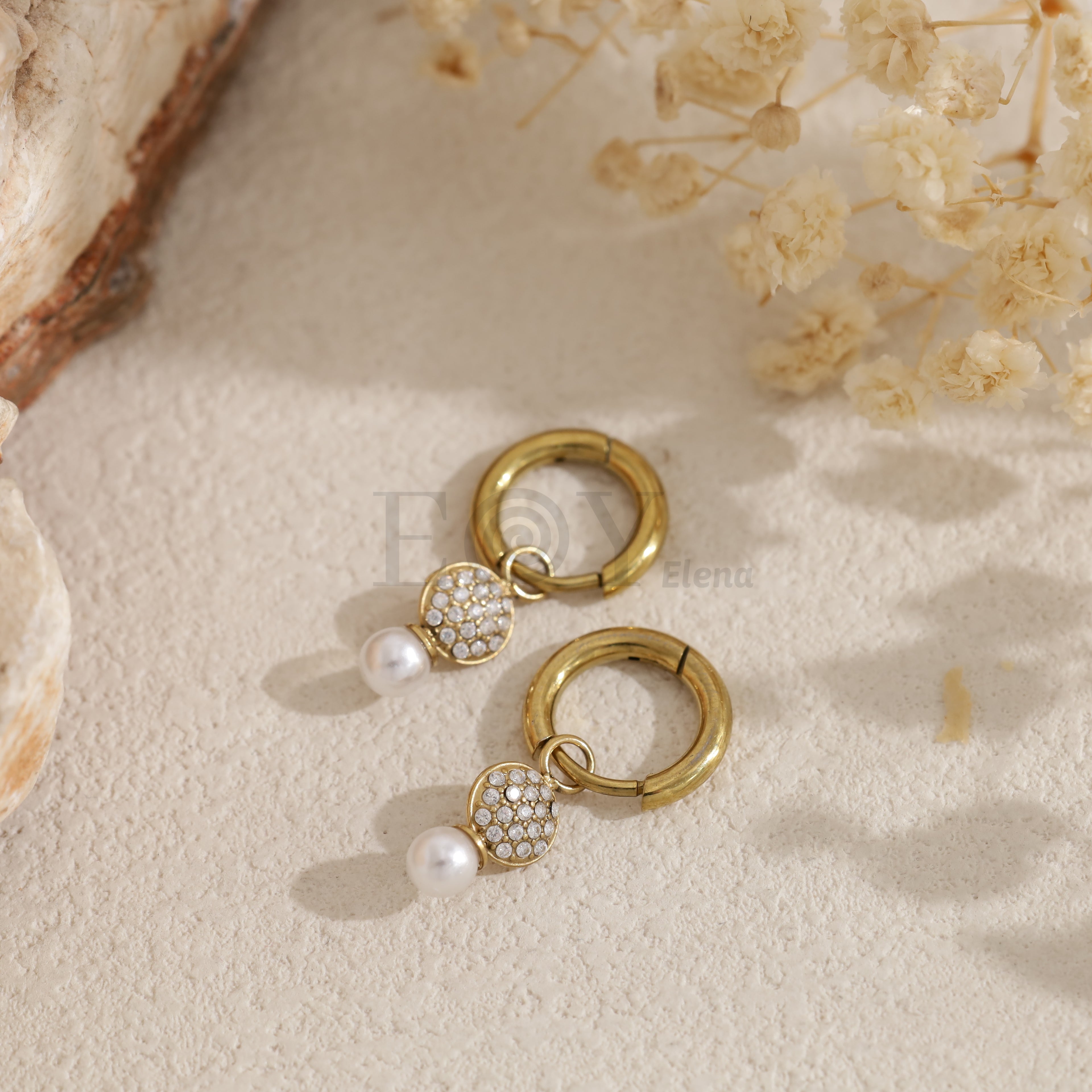 Pendientes circonita y perla