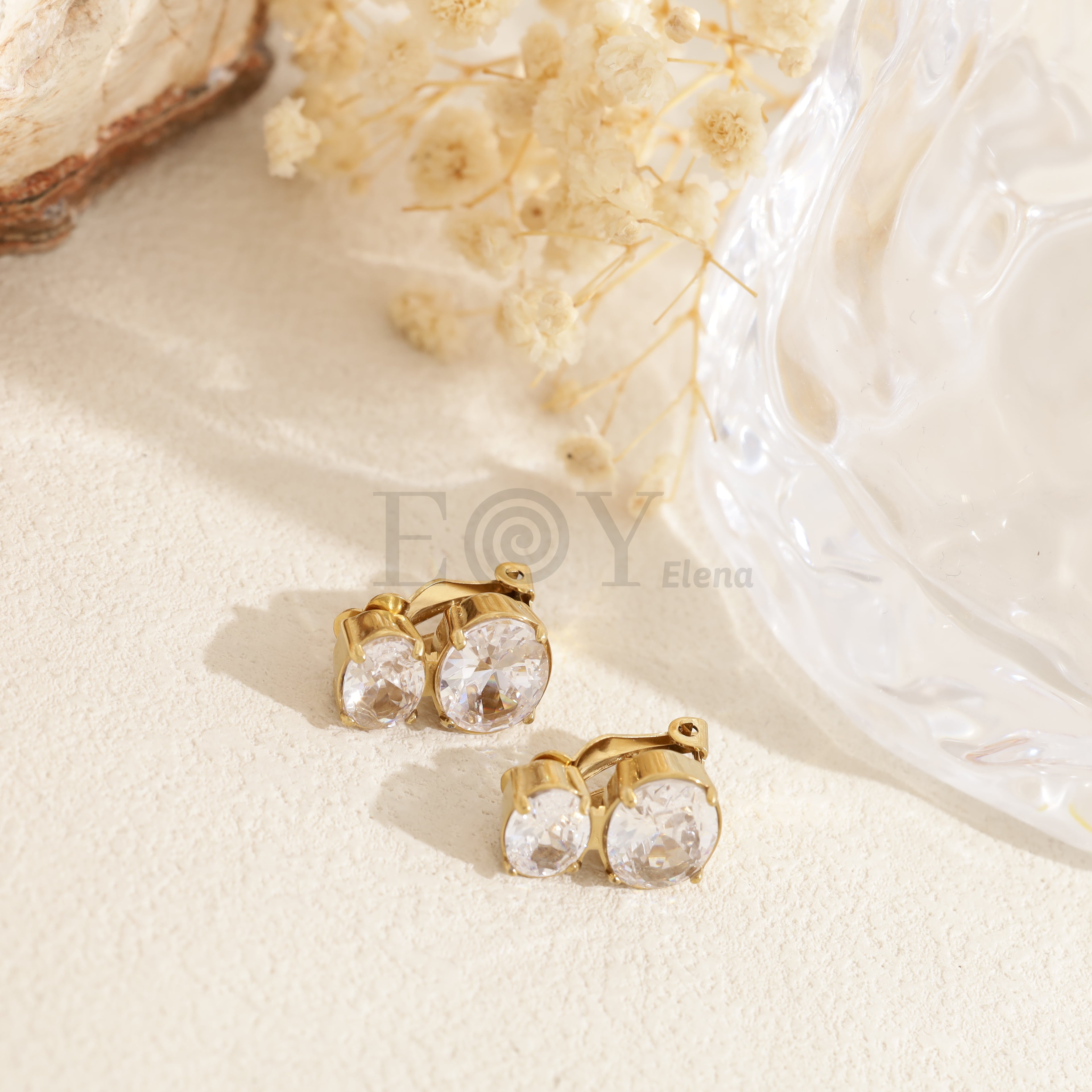 Pendientes doble circonita