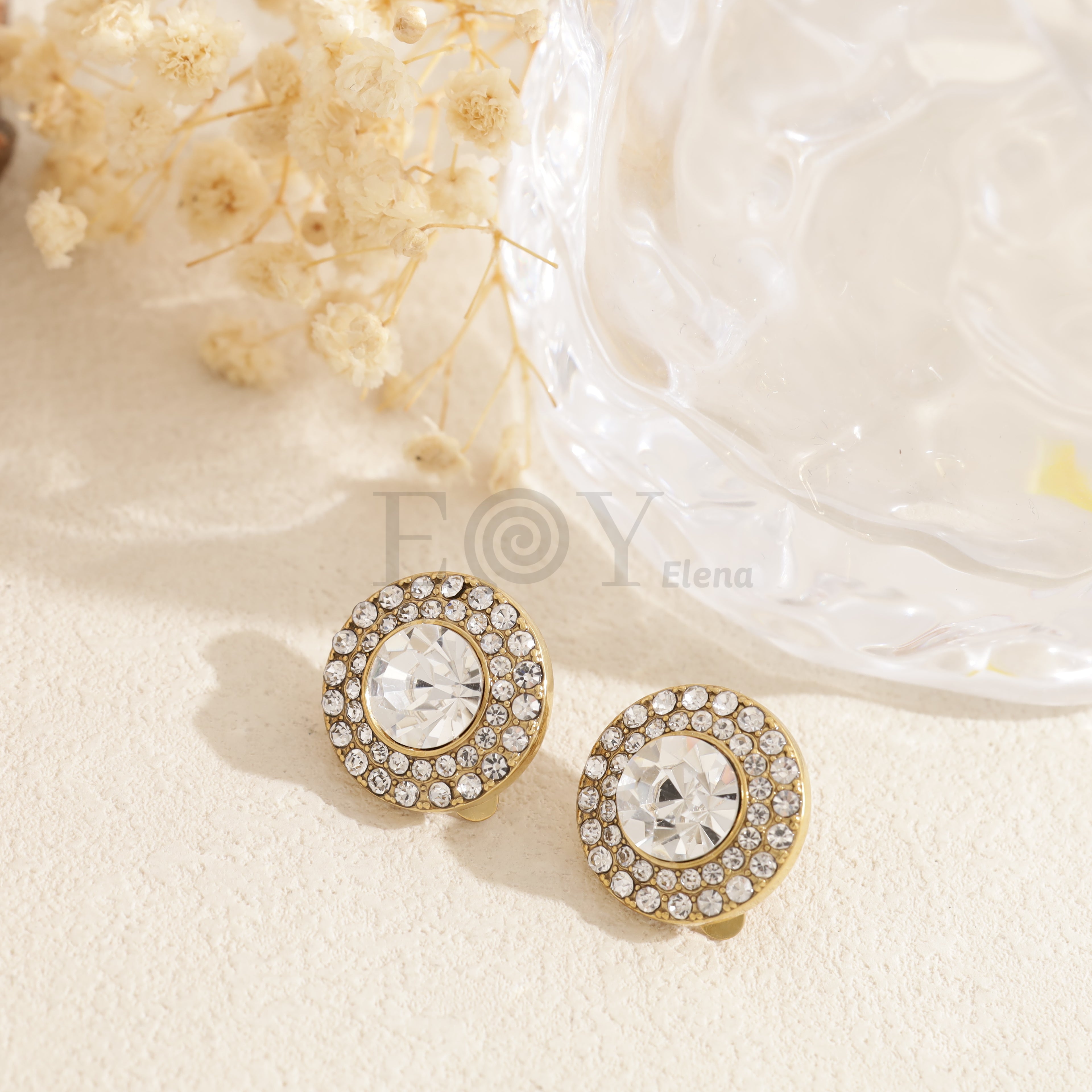 Pendientes circonita grande
