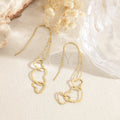 Pendientes largos triple corazón