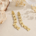 Pendientes largos geométricos martillados