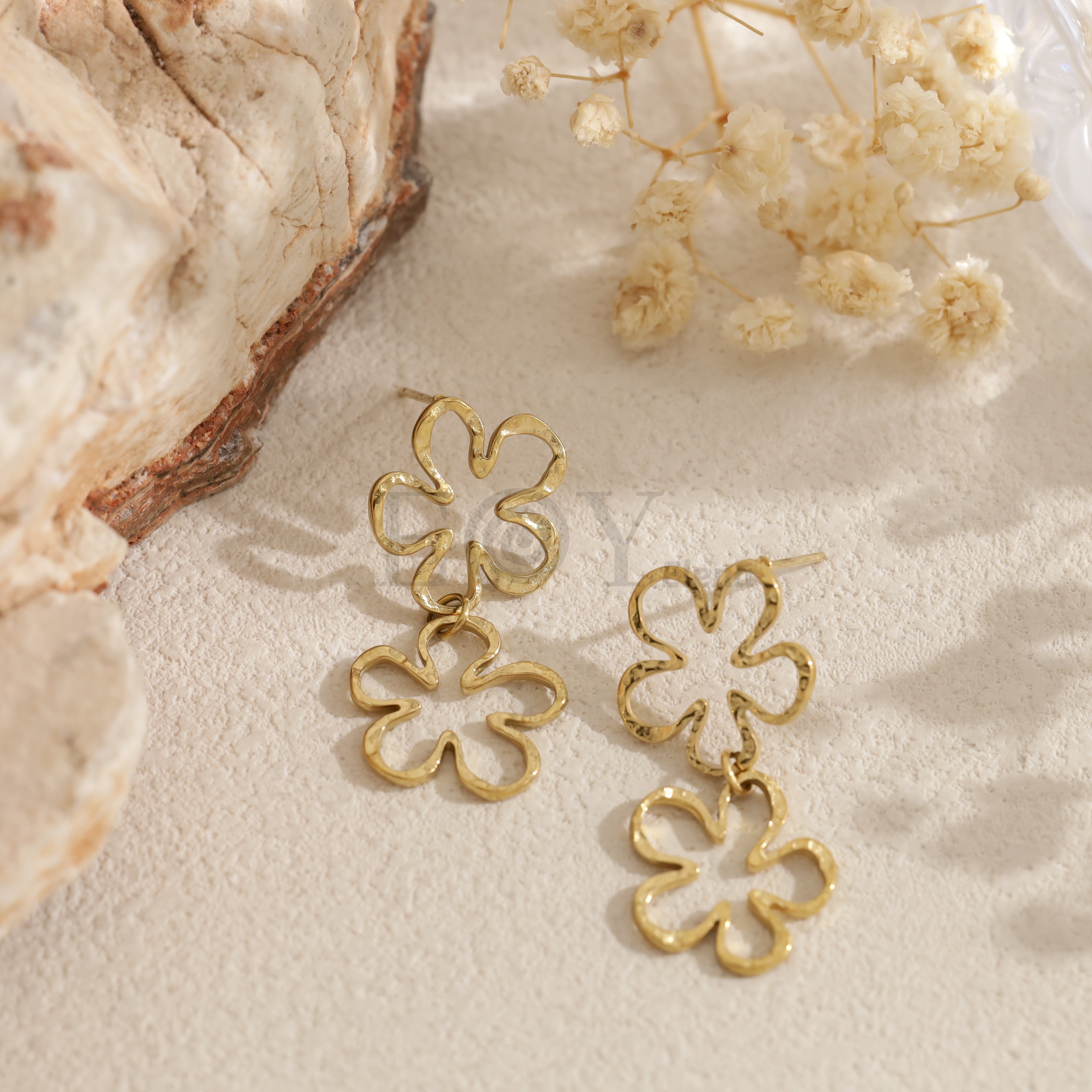 Pendientes doble flor
