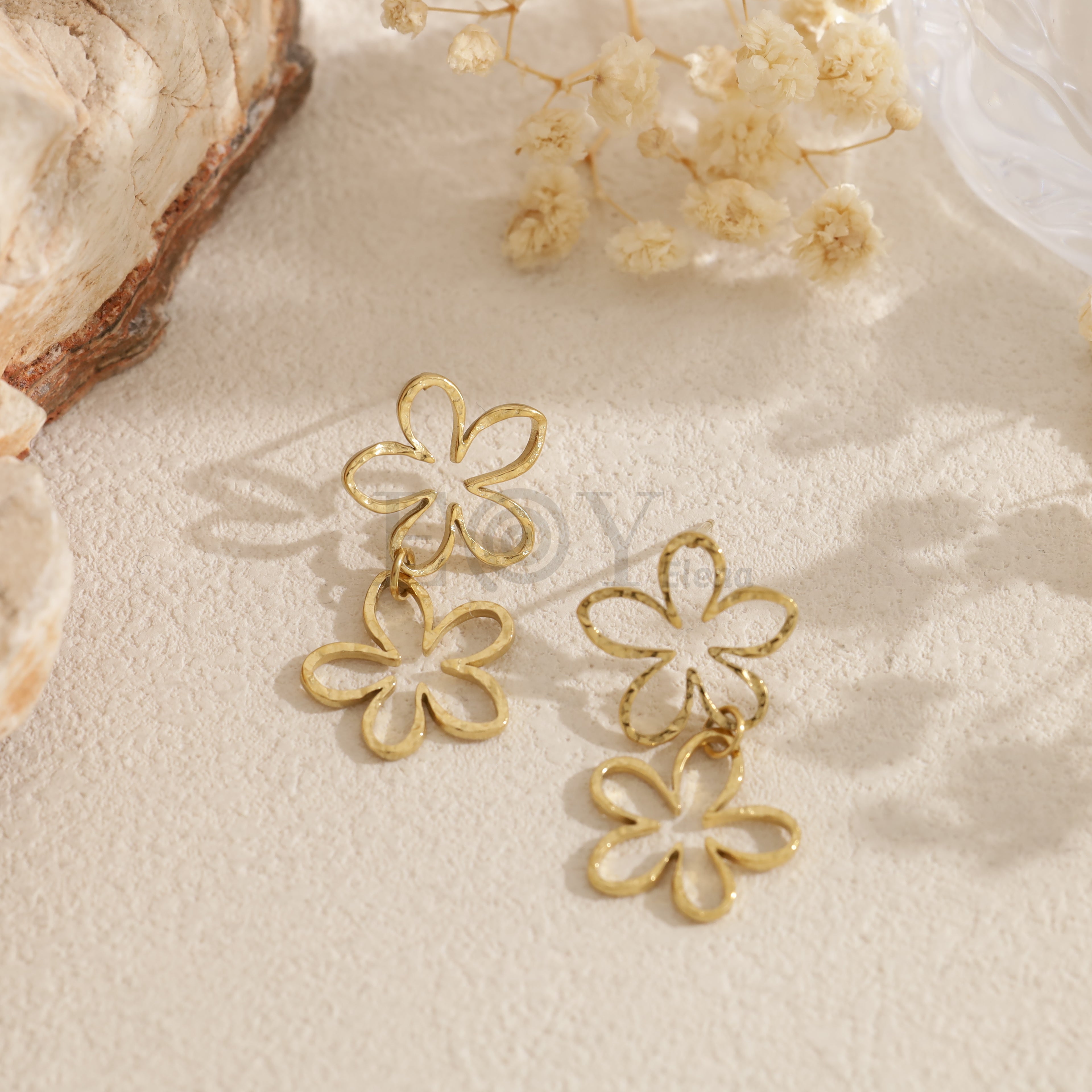 Pendientes de doble flor