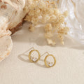 Pendientes aro con piedra acero