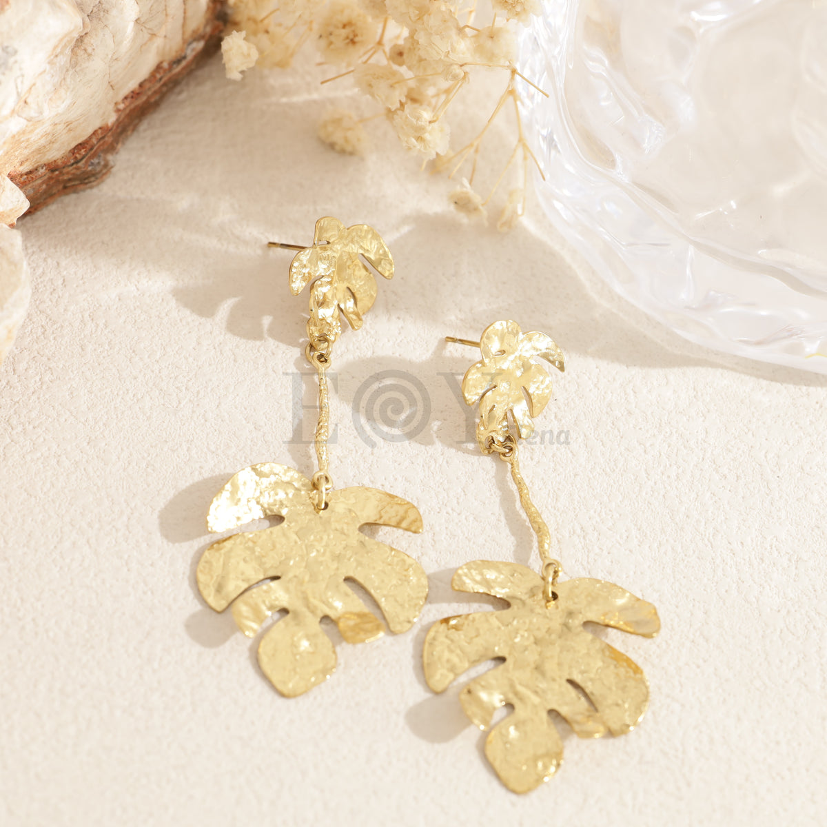 Pendientes hoja colgante