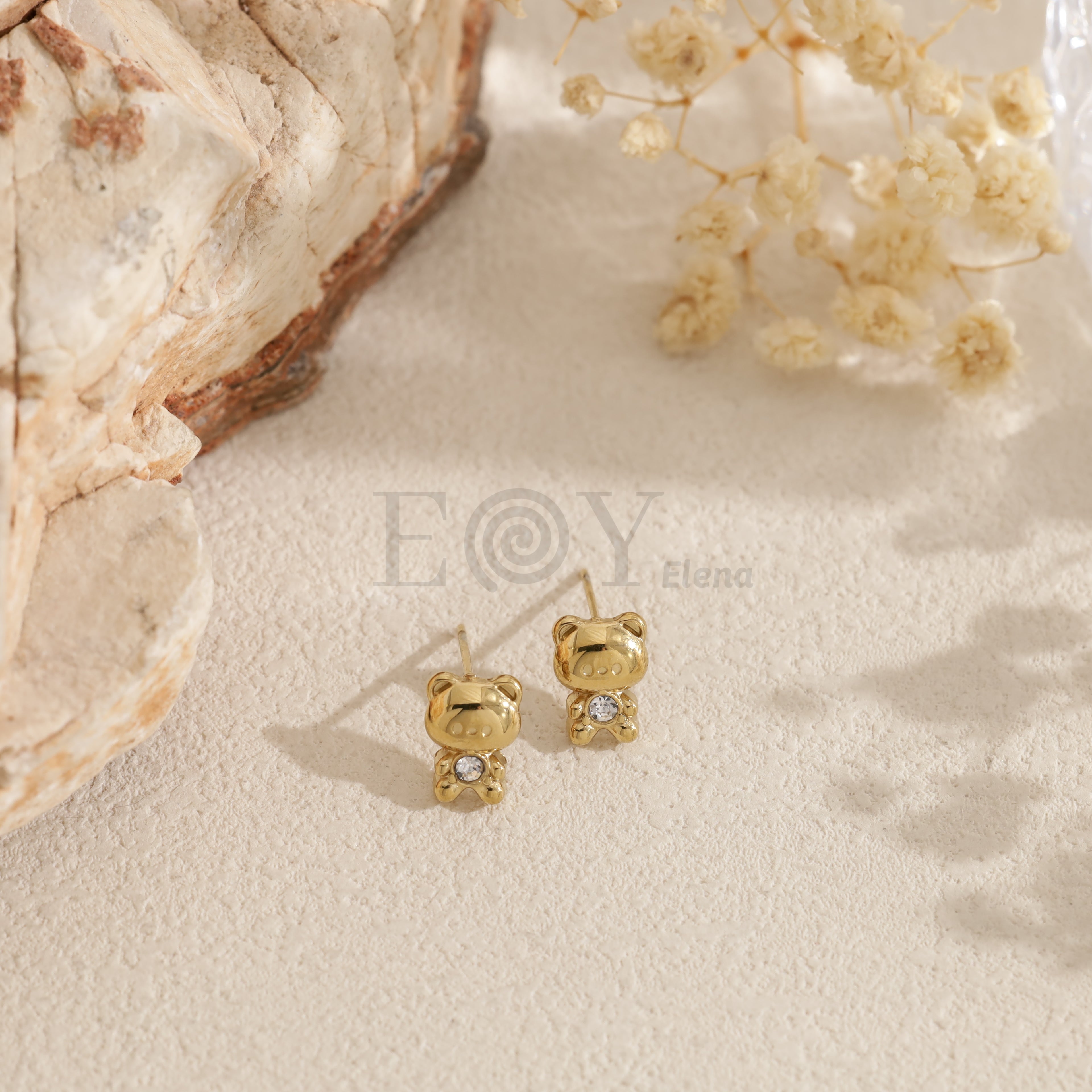 Pendientes osito con circonita