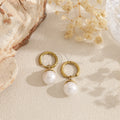 Pendientes de aro con perla