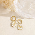 Pendientes con chapa gota y mariposa acero