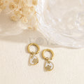 Pendientes chapa gota y flor acero