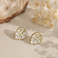 Pendientes hoja tropical esmaltada