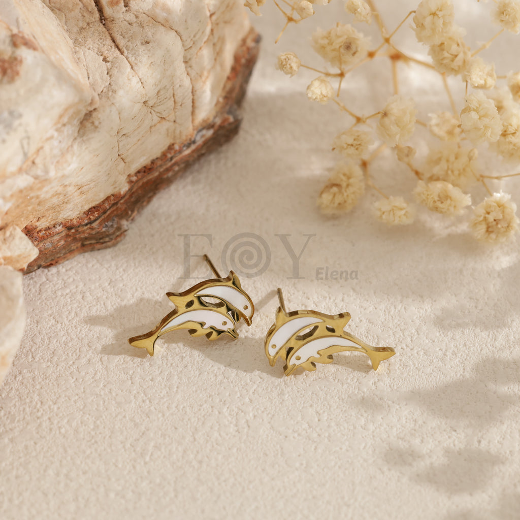 Pendientes delfines esmaltados