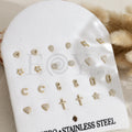 Pack pendientes con circonitas acero