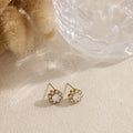 Pendientes flor piedra acero