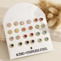 Pack 12 pares pendientes flor color