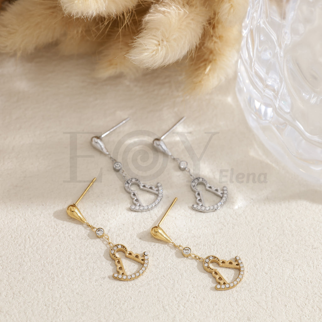 Pendientes Virgen del Rocío con gota acero