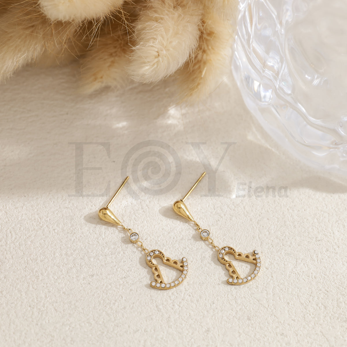 Pendientes Virgen del Rocío con gota acero