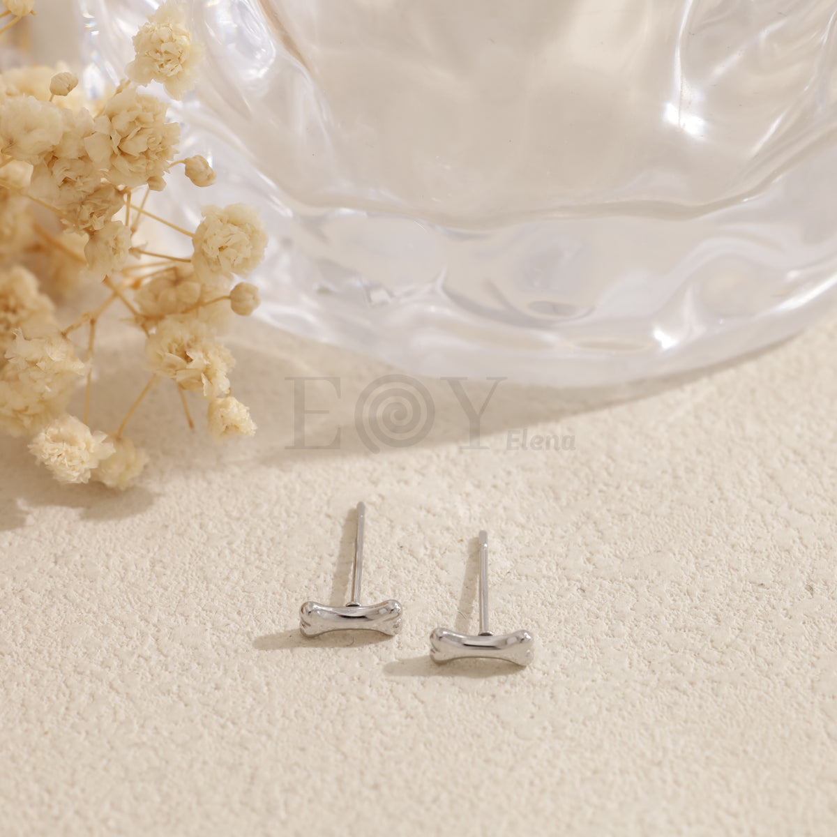 Pendientes hueso acero