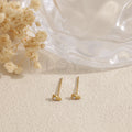 Pendientes mini gota con circonita acero