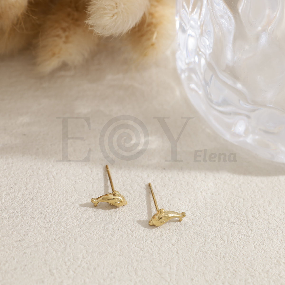 Pendientes delfín acero