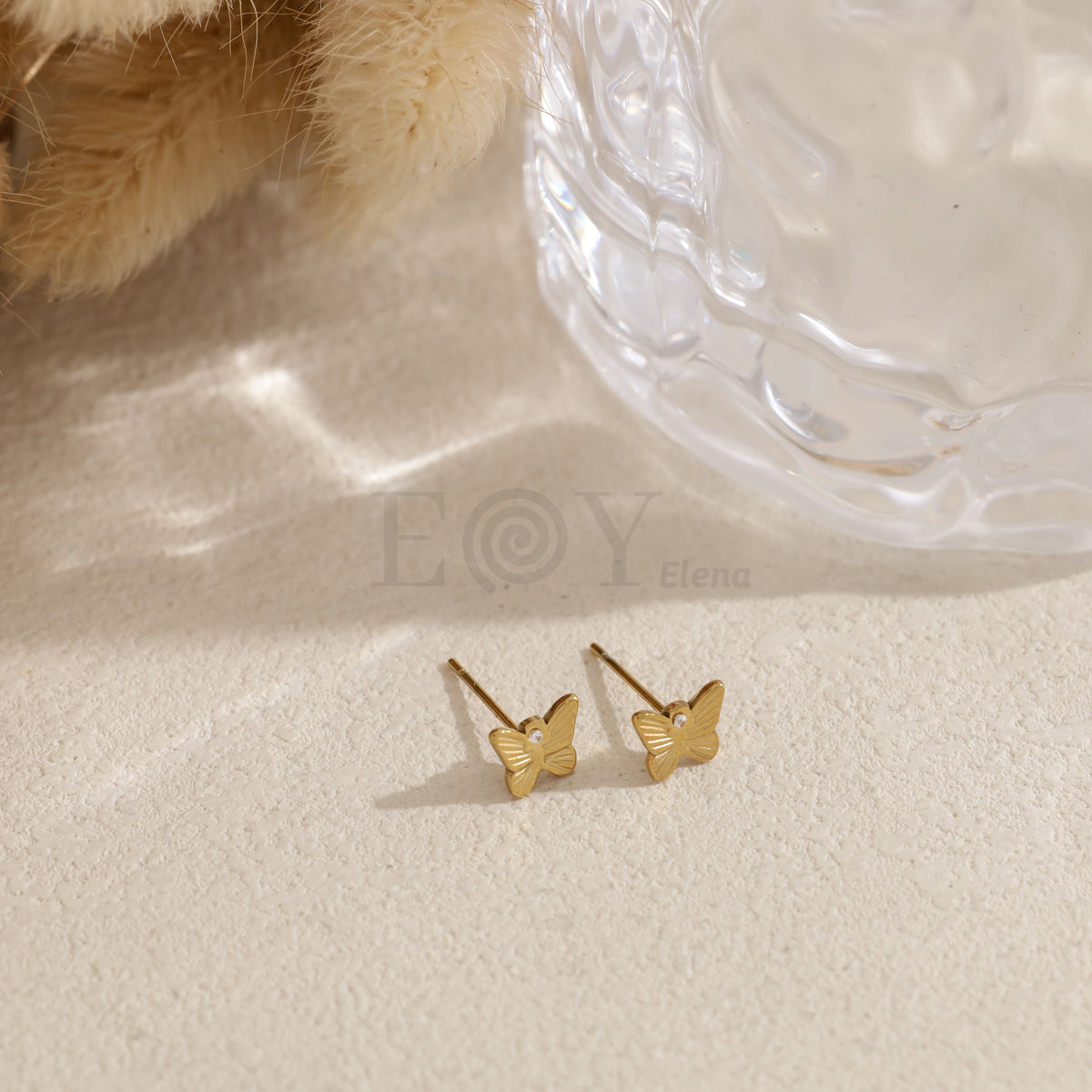 Pendientes mariposa pequeña acero