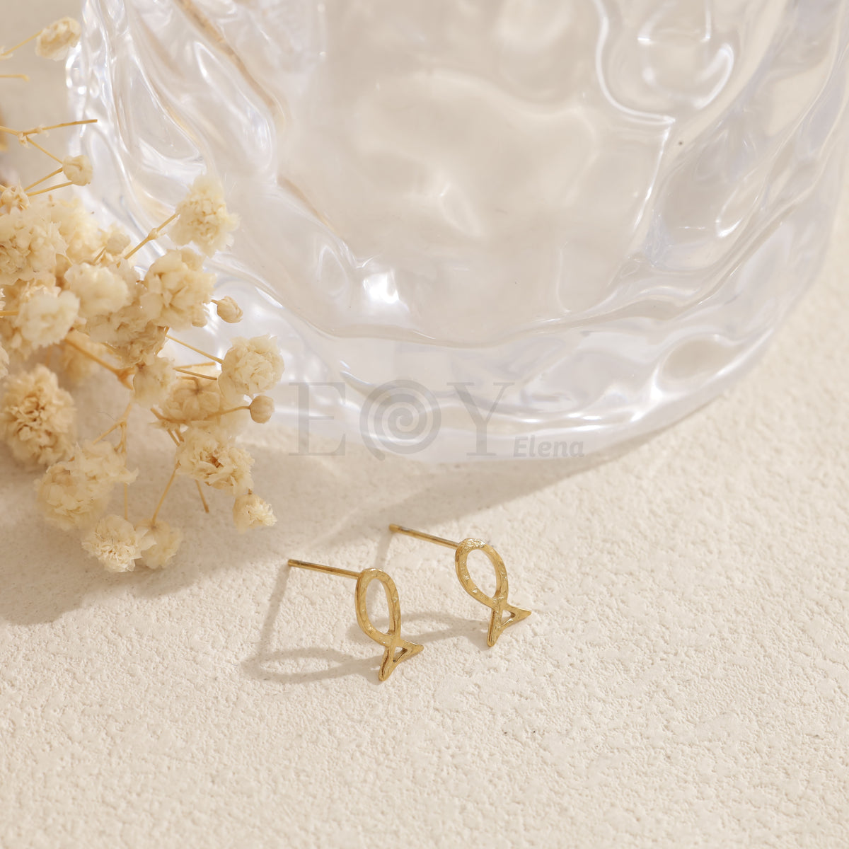 Pendientes pez simples acero