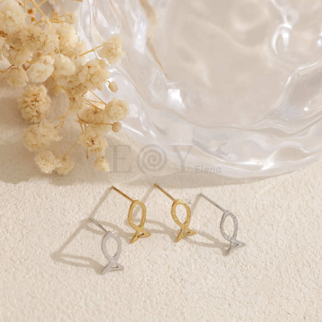 Pendientes pez simples acero