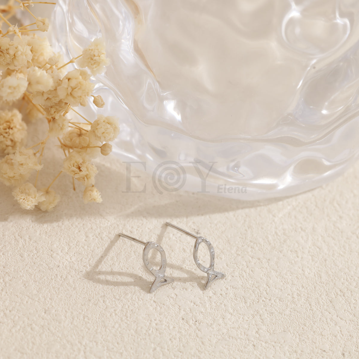 Pendientes pez simples acero
