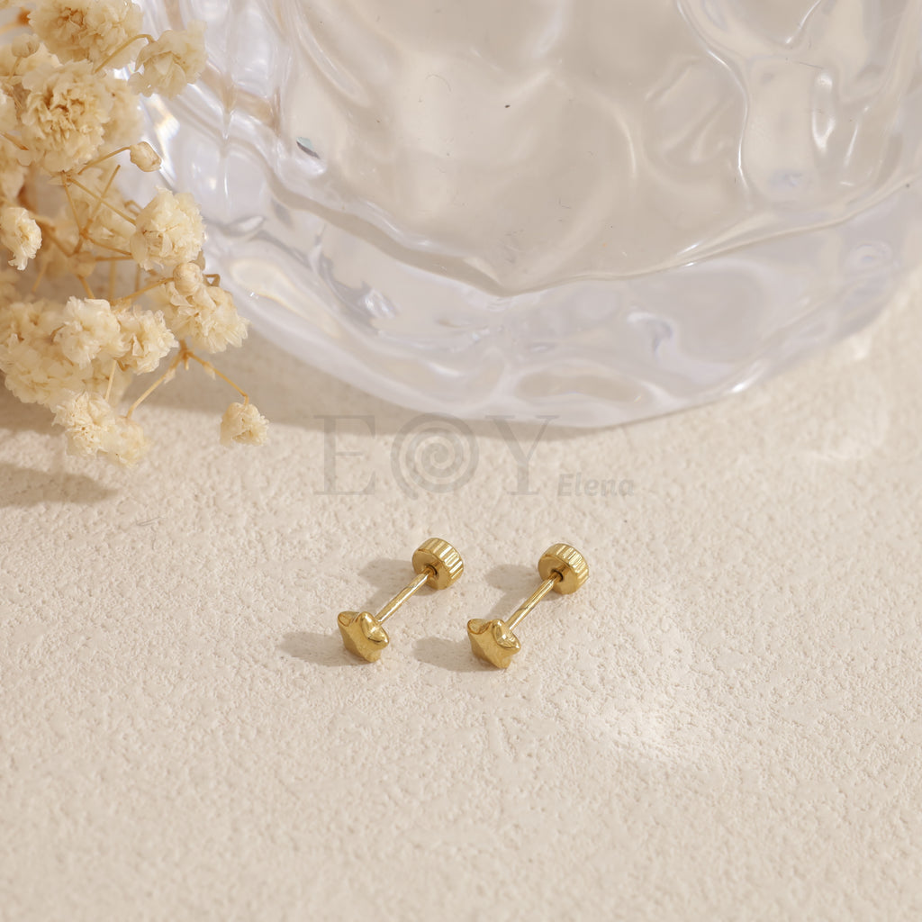 Pendientes estrella rosca acero