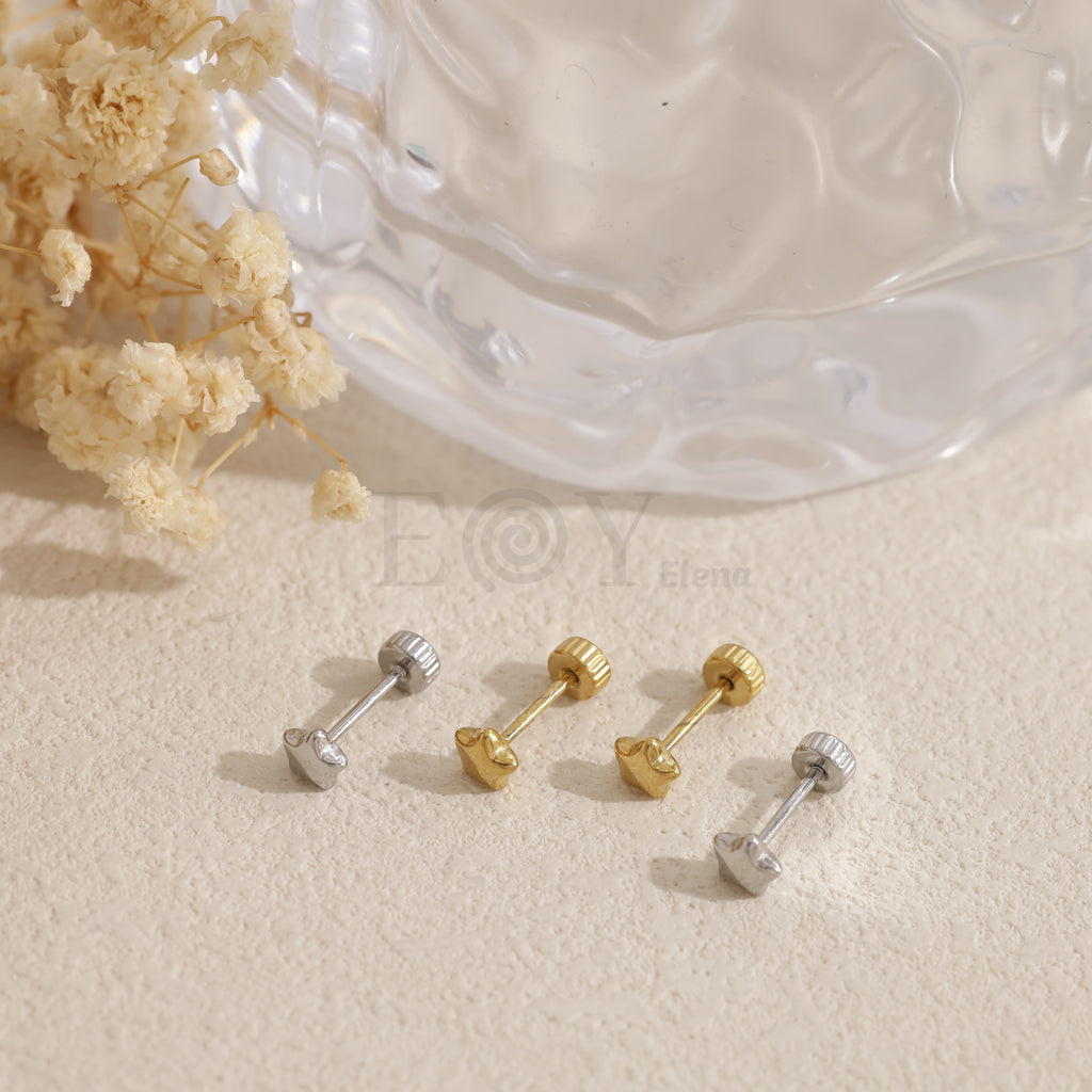 Pendientes estrella rosca acero