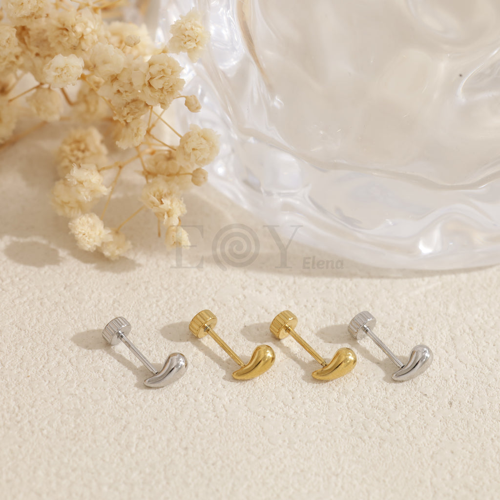 Pendientes gota rosca acero