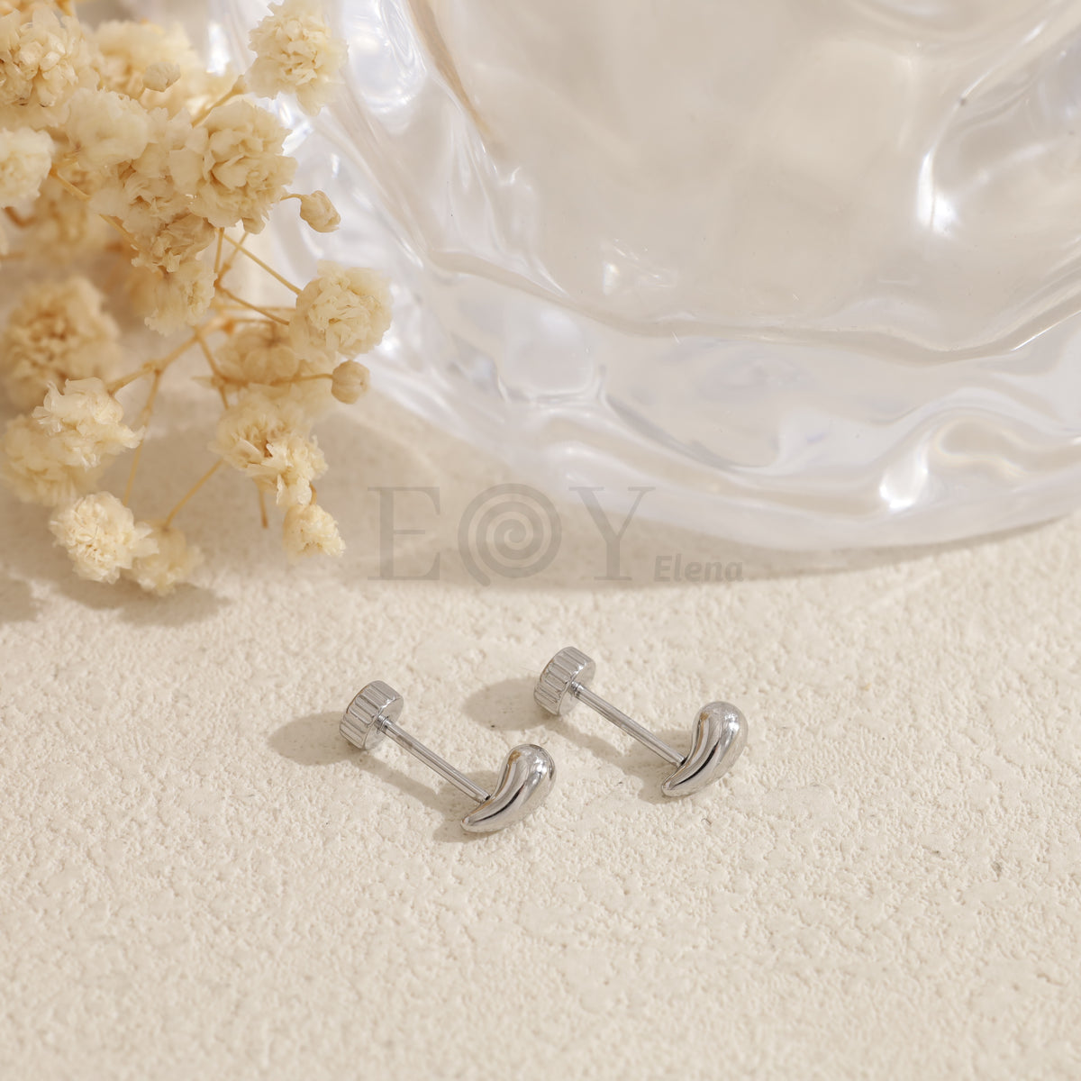 Pendientes gota rosca acero