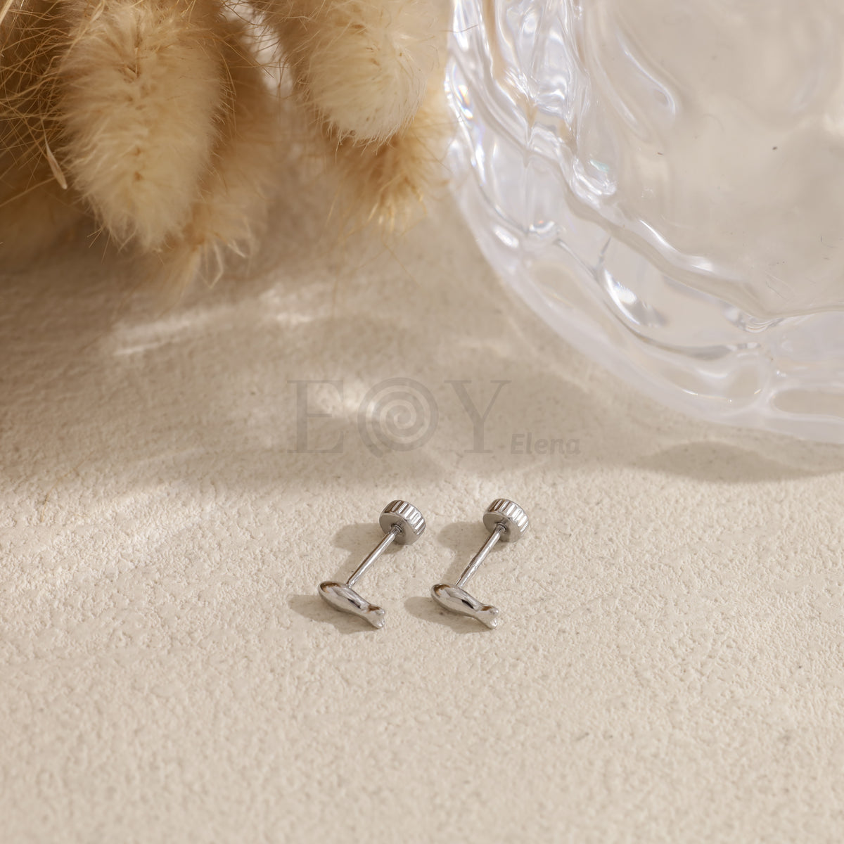Pendientes pez rosca acero