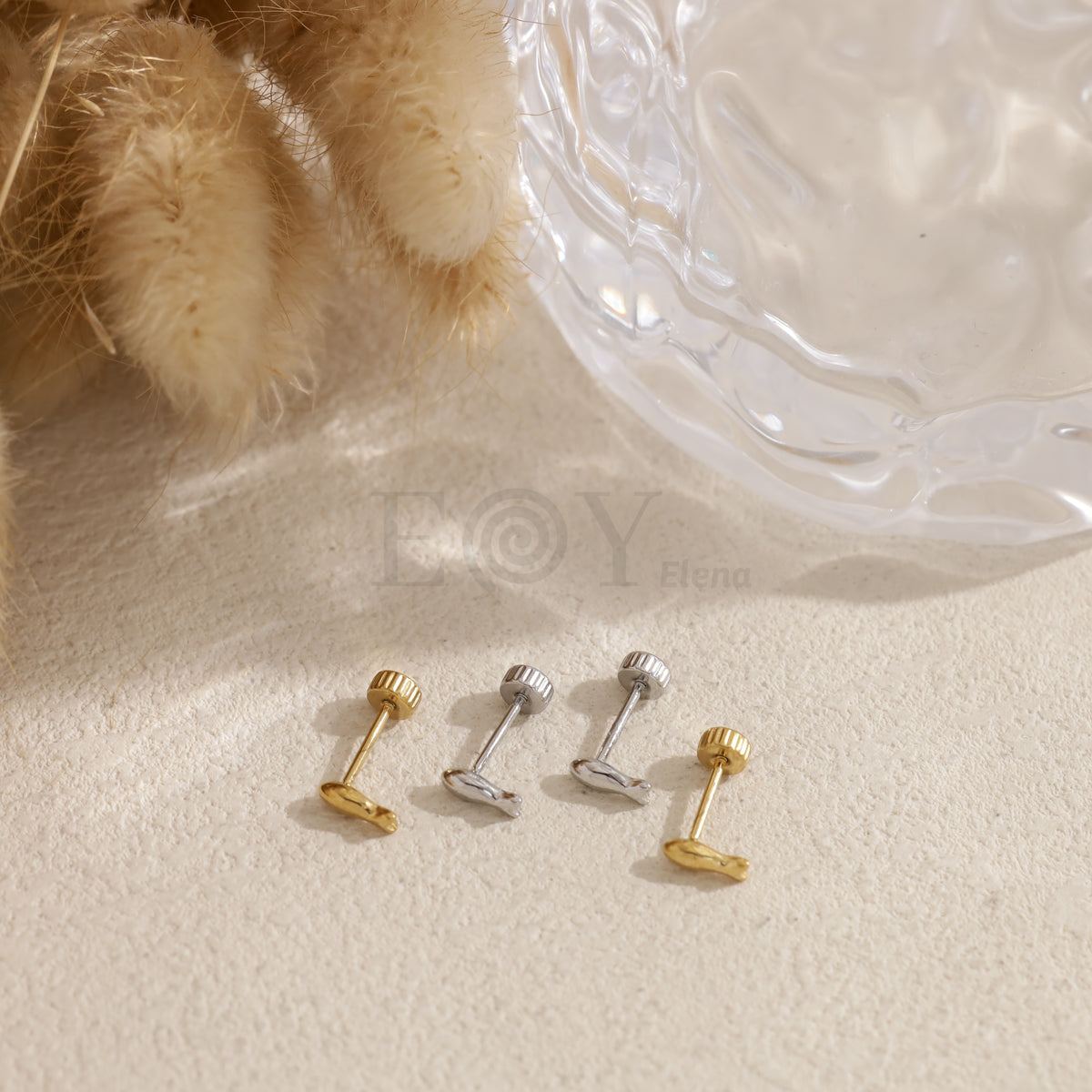 Pendientes pez rosca acero