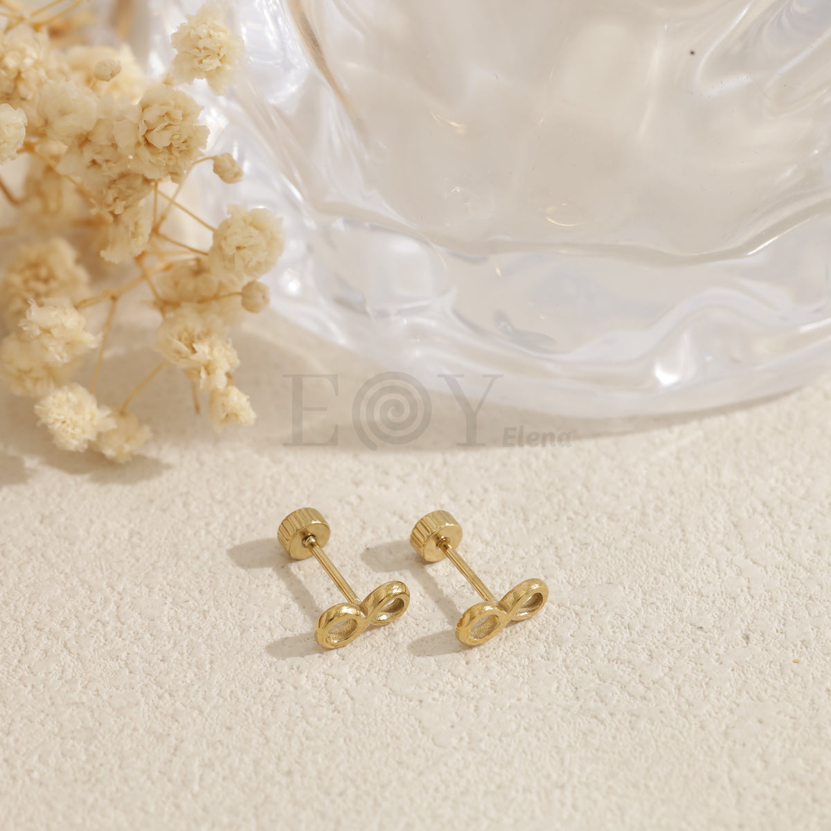 Pendientes infinito rosca acero