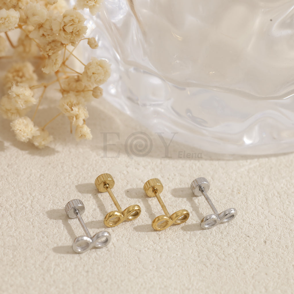 Pendientes infinito rosca acero