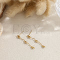 Pendientes triple gota largo acero