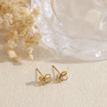 Pendientes flor circonita acero
