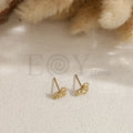 Pendientes media flor acero