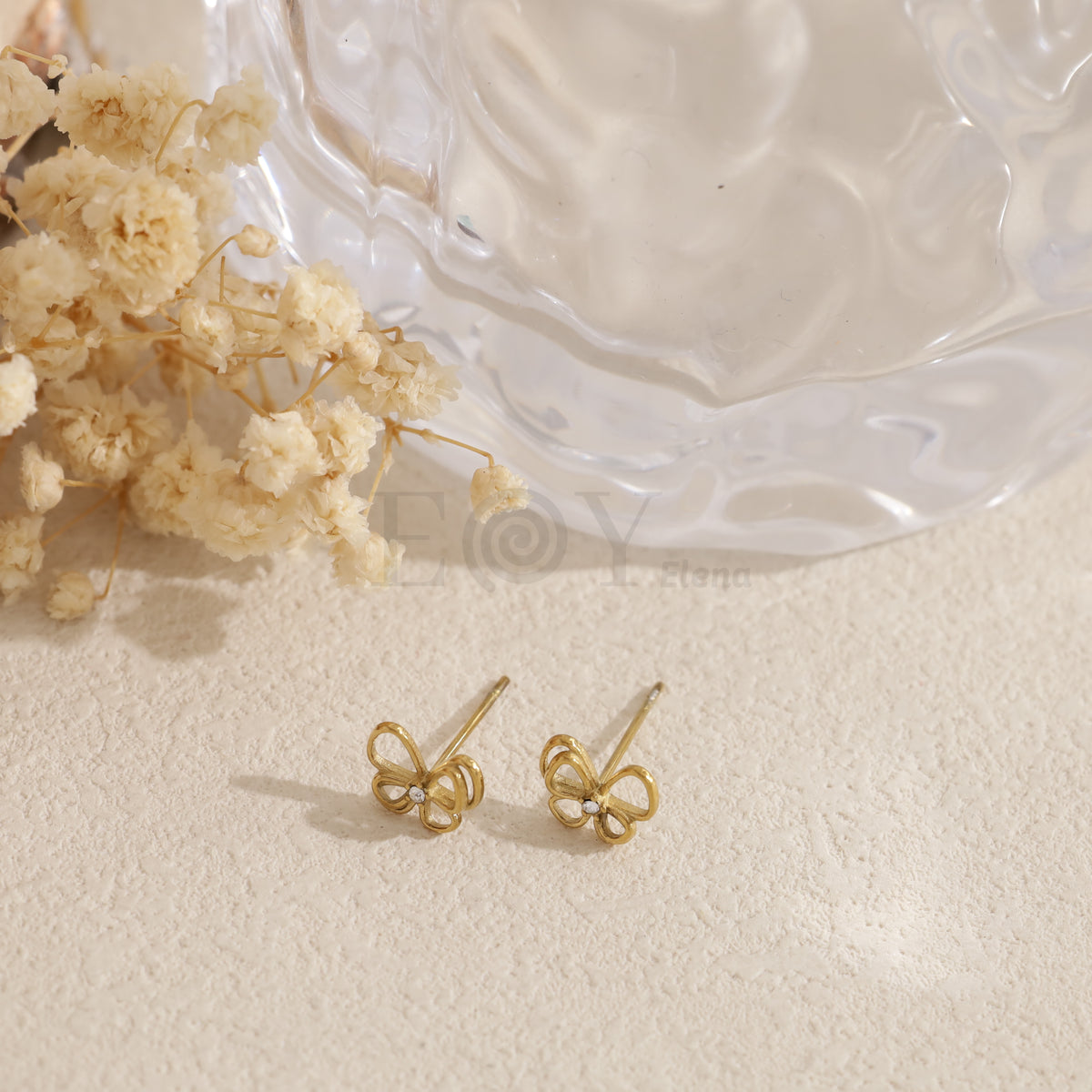 Pendientes mariposa simple acero