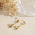 Pendientes doble flor acero
