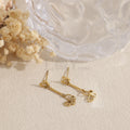 Pendientes largos doble mariposa acero