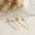 Pendientes flor con circonitas colores acero
