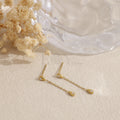 Pendientes doble gota con circonita acero