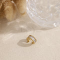 Brazalete de oreja piedras acero