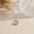 Brazalete de oreja doble fila circonitas acero